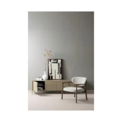 Udar Fauteuil naturel met houten frame bruin