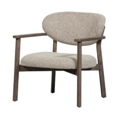 Udar Fauteuil naturel met houten frame bruin