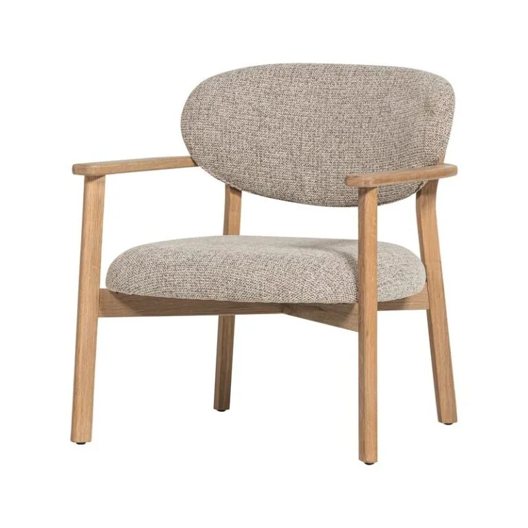 Udar Fauteuil naturel met houten frame naturel