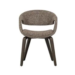 Yossi Eetkamerstoel bruin met houten poot donkerbruin