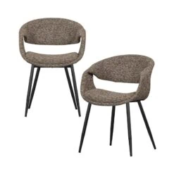 Yossi Eetkamerstoel bruin met metalen poot zwart