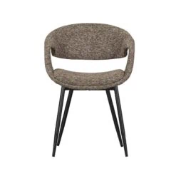 Yossi Eetkamerstoel bruin met metalen poot zwart