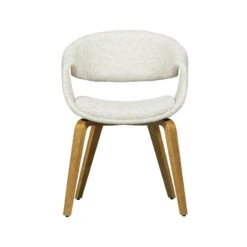 Yossi Eetkamerstoel naturel met houten poot naturel