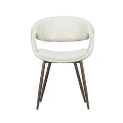 Yossi Eetkamerstoel naturel met metalen poot koper