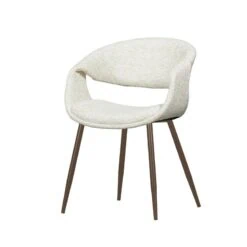 Yossi Eetkamerstoel naturel met metalen poot koper