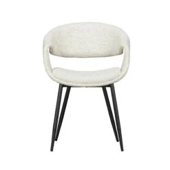 Yossi Eetkamerstoel naturel met metalen poot zwart