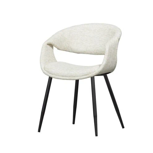 Yossi Eetkamerstoel naturel met metalen poot zwart