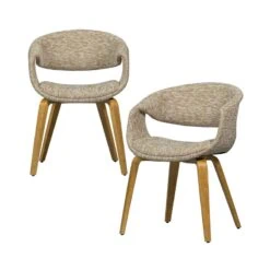 Yossi Eetkamerstoel zand met houten poot naturel