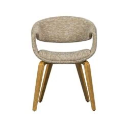 Yossi Eetkamerstoel zand met houten poot naturel