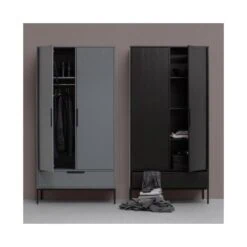 Adam 2-deurs Kledingkast grenen zwart 100cm