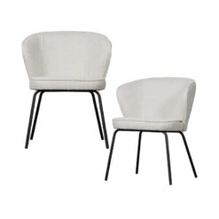 Admit Eetkamerstoel bouclé naturel