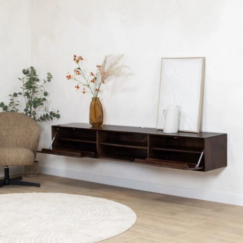 Albin Zwevend Tv meubel walnoot 200cm