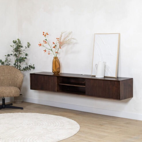 Albin Zwevend Tv meubel walnoot 200cm