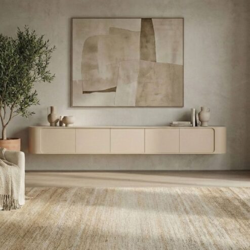 Amy Tv meubel Zand mangohout 235 cm