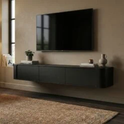 Amy Tv meubel Zwart mangohout 155 cm