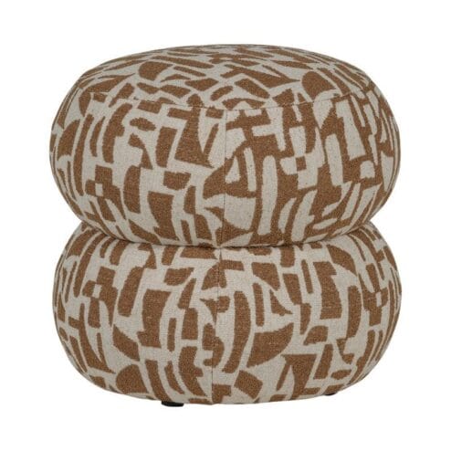 Anic Poef grafisch patroon bruin