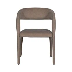 Arms Eetkamerstoel vilt bruin