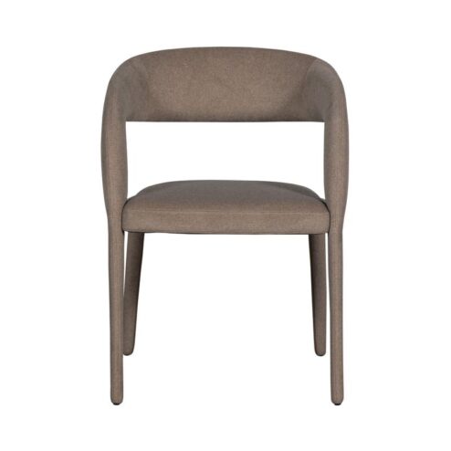 Arms Eetkamerstoel vilt bruin