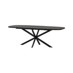 Arros uitschuifbare Eettafel zwart 180-220cm