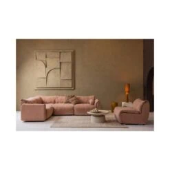 Baggy 1-zits element geweven chenille oudroze