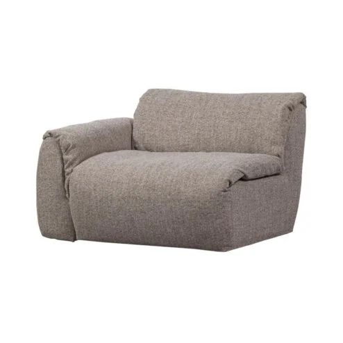 Baggy 1-zits element met arm links bruin melange