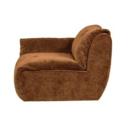 Baggy 1-zits element met arm links chenille middenbruin