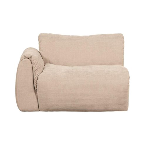 Baggy 1-zits element met arm links geweven chenille zand