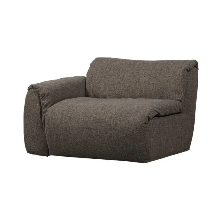 Baggy 1-zits element met arm links warmgrijs melange