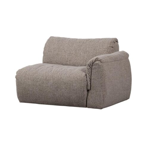 Baggy 1-zits element met arm rechts bruin melange