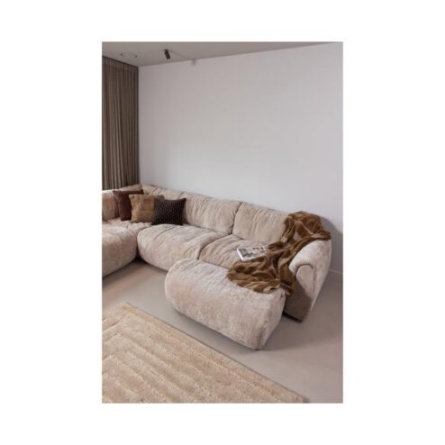 Baggy 1-zits element met arm rechts chenille zand