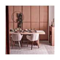 Base Eetkamerstoel velvet melange zand