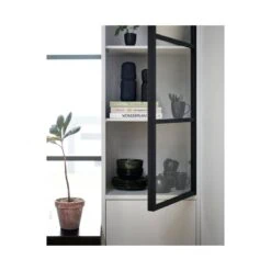 Basic Vitrinekast 2-deurs grenen grijs 53cm