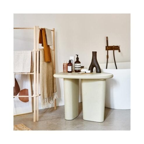 Beach Bijzettafel mangohout grijs 64cm