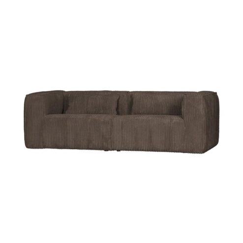 5-zits bank ribstof taupe 242cm