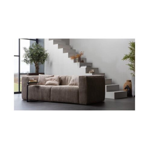 5-zits bank ribstof taupe travertin 242cm