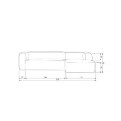 Bean Hoekbank rechts stof naturel melange 305cm