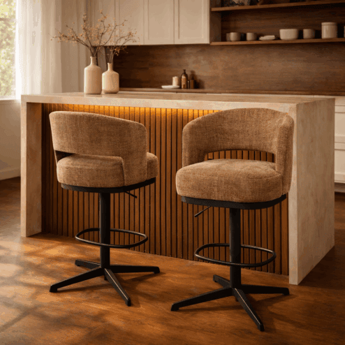 Beau Barstoel draaipoot Bruin