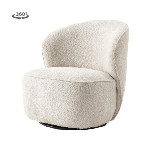 Belvi Fauteuil Crème draaibaar