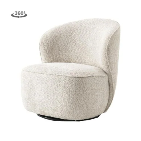 Belvi Fauteuil Crème draaibaar