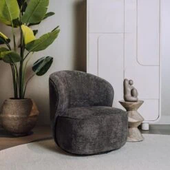 Belvi Fauteuil Donkergrijs draaibaar