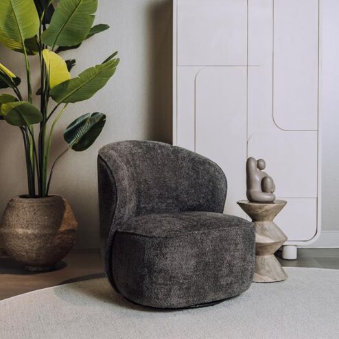 Belvi Fauteuil Donkergrijs draaibaar