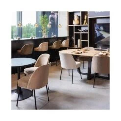 Bistro Tafelpoot trompet metaal zwart