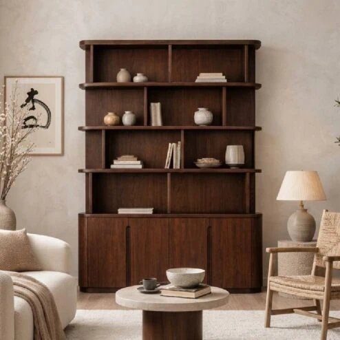 Boekenkast Yama walnoot | 165cm