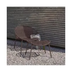 Bruce Tuin loungestoel met hocker paars/bruin