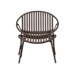 Bruce Tuin loungestoel met hocker paars/bruin