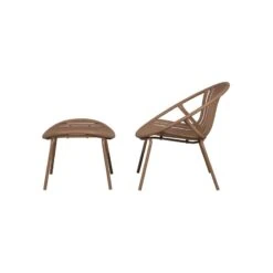 Bruce Tuin loungestoel met hocker zalmroze