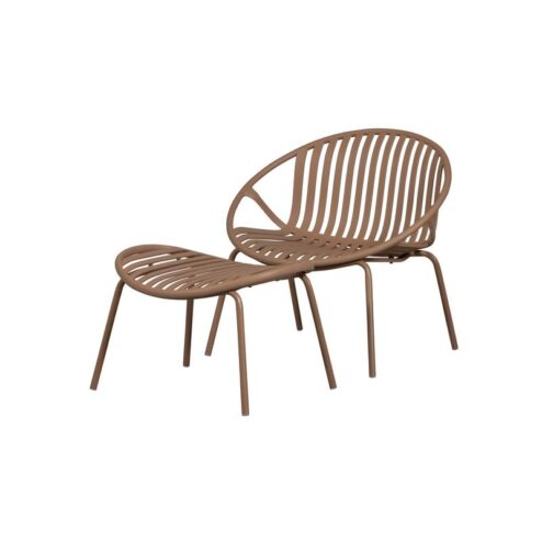 Bruce Tuin loungestoel met hocker zalmroze