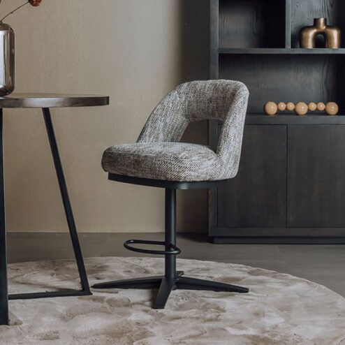 Caldes Barstoel Wit-Grijs