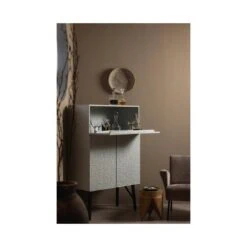 Carved Organic Drankkast mangohout grijs 90cm