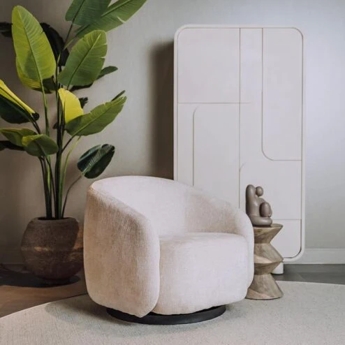 Castro Fauteuil CrĆØme draaibaar